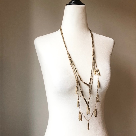 J Crew golden leaves necklace - Picture 2 of 9